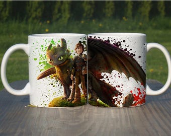 Hiccup and Toothless How To Train Your Dragon Inspired Coffee Mug Tea Cup Color Changing Heat Magic Mug Unique Design Gift Ceramic 11oz,M262