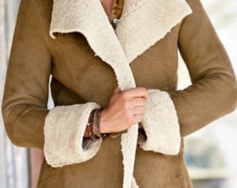 Shearling sheepskin coat xs