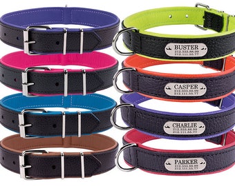Engraved Dog Collar, Personalized Dog Collar, Leather Dog Collar, Custom Dog Collars