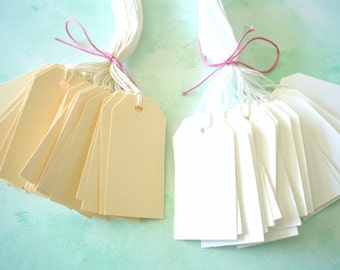 PrestrungTags - Small Oblong Tags -IVORY - FREE Secondary Shipping