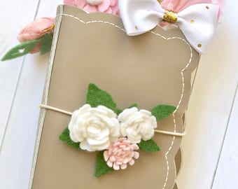 Customizable Floral Felt Flower Corsage - TN Clip, TN Accessory, Planner Accessory