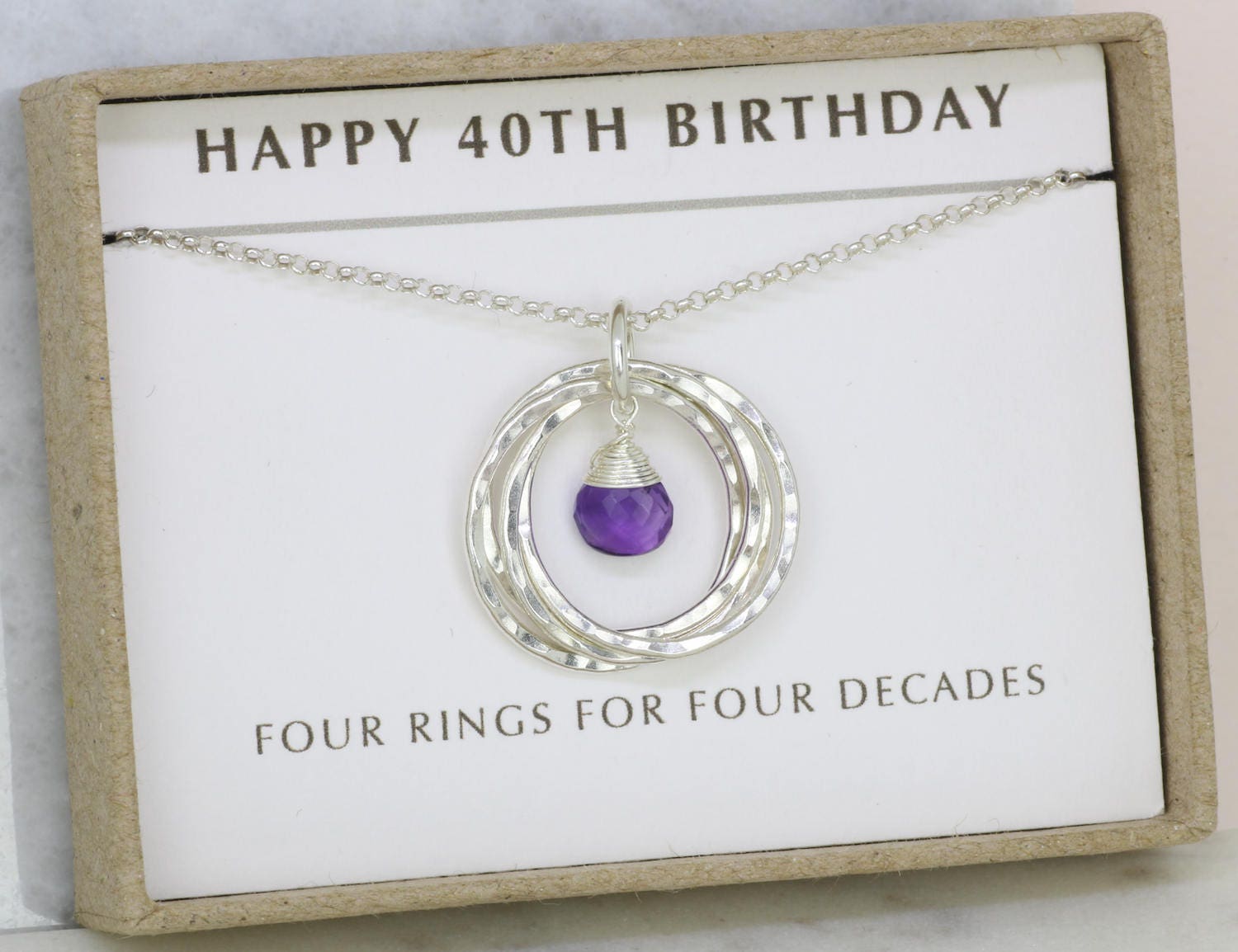 40th birthday gift for wife amethyst necklace February