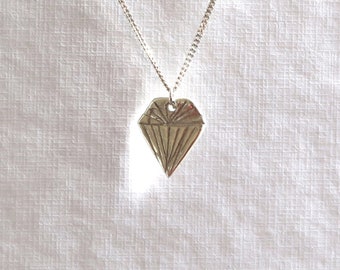 Handmade silver diamond with necklace
