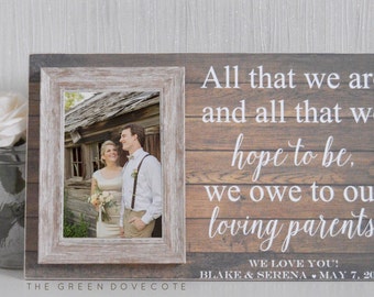 Mother Of The Bride Gift - Mother Of The Groom Gift - Wedding Gift For Mom - Gift From Daughter - Parents Thank You Gift , Custom Frame