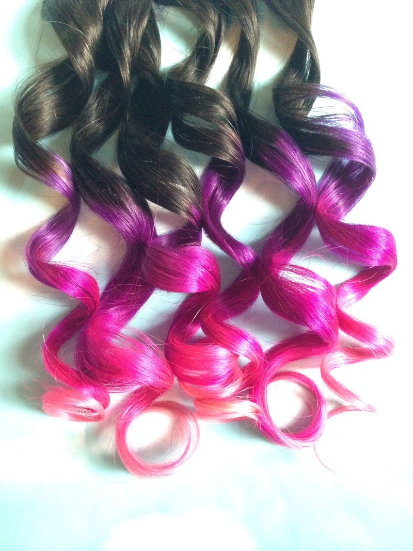 Pink And Purple Hair Clip Extensions Pink Ombre Hair Purple