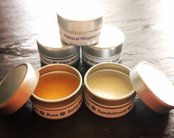 Solid Perfume SAMPLE by Natural Wisdom. Natural Perfume. Vegan Perfume. Alcohol free. Organic ingredients. Wedding favours