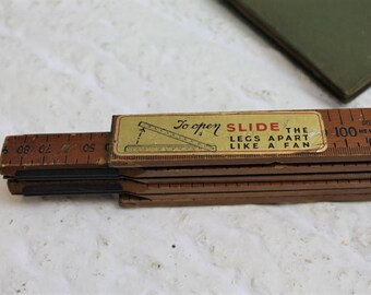 Rabone Sliding Ruler/Vintage Wooden Ruler/DIY/Vintage Tool/Carpentry/SALE(ref1960L)