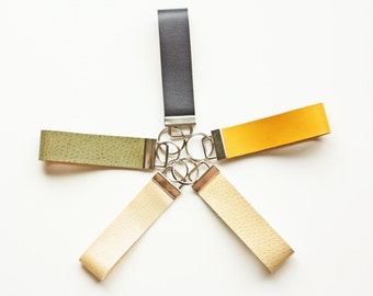 Vegan Leather Keychain - Key Fob - Wristlet --- You Choose the Color