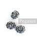 Silver Metallic Rose (6 pieces)(18mm) Cabochon flat back flower for earrings, lockets, filigree wrap ring,costume jewelry,cosplay,steampunk