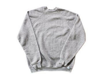 vintage sweatshirt / raglan sweatshirt / grey sweatshirt / 1980s heather grey tri blend raglan sweatshirt XL