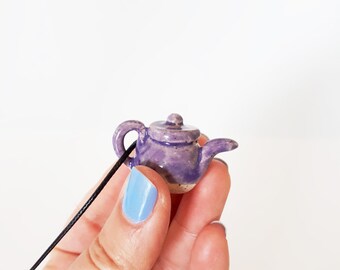 Purple Miniature Teapot Necklace