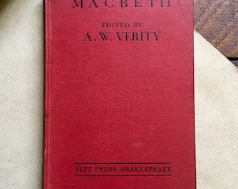 Macbeth - The Pitt Press Shakespeare - Vintage Book - 1934