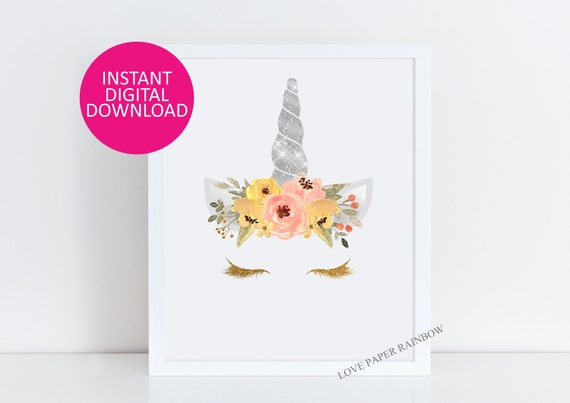 glitter nursery printable, girls nursery decor, unicorn print, unicorn printable, nursery wall art printable, unicorn nursery print, sleep