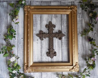 Gold Baroque Style Picture Frame, 12X16 Hand Painted Frame. Open Large Frame, Gallery Wall, Frame Collage