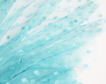 Spearmint spot tulle fabric - 44" wide - sold per metre