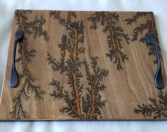 Serving tray,cheese board,Charcuterie,fractal burning,unique