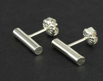 Polished Sterling Studs, Silver Stick Stud Earrings, Sterling Stud Earrings