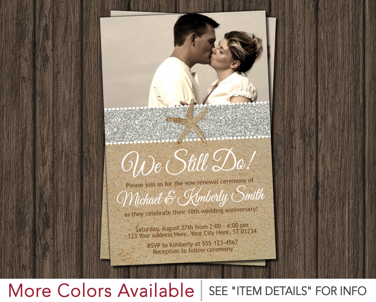 Beach Vow Renewal Invitation Wedding Vow Renewal Invitations