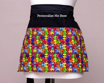 Colorful Puzzle Half Apron