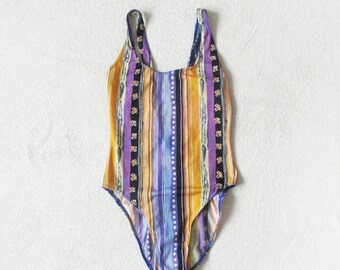 Vintage Swimsuit, pastel, bathing suit, onepiece swimsuit, european fashion, vintage, retro swimsuit, pink , black, lines, geometric