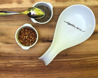 white spoon rest, spoon me, funny kitchen, mother's day, ceramic ninth (9th) anniversary gift
