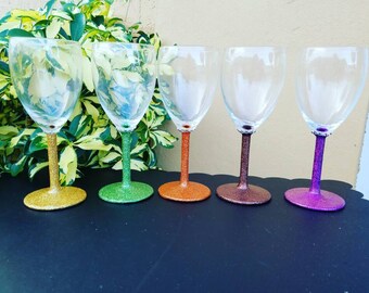 Glittered Wine Glasses