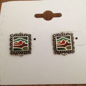 Carolyn Pollack Sterling Stone Inlay Earrings
