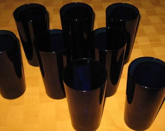 Set of 8 Cobalt Blue Glasses made by Libbey
