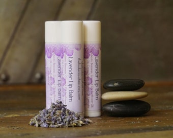 Lavender Lip Balm | Shea Butter Lip Balm, Beeswax Lip Balm, All Natural Lip Balm, Lip Gloss