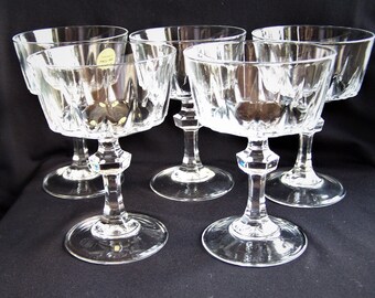 Princess House Esprit 5 Crystal Champagne Glasses, Vintage Crystal Coupe Champagne Glasses