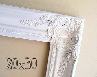 20x30 Picture Frame Photography Prop Wood Frame Photo Prop Empty Frame Baroque White Frame Ornate Picture Frame Large Shabby Chic Wall Decor