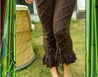 Stretch leggings and chocolate lace "PSY TRANCE"