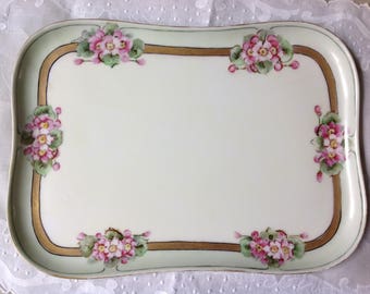 Antique Limoges Hand Painted and Signed Dresser Tray