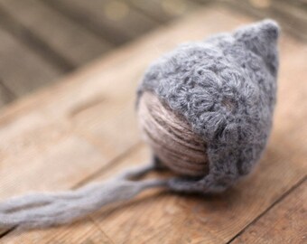 Newborn hat, Mohair hat, Baby girl bonnet