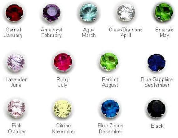 Tiny 2mm Birthstone stud Earrings available in 14 colors