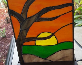 Stained glass panel