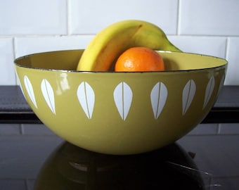 Vintage Cathrineholm Lotus Leaf Green Medium Bowl 8" Cathrine Holm