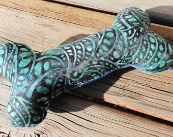 Dog Toy, Chew Toy, Dog Bone - Medium - Green Batik