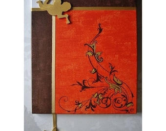 Painting orange, Brown and gold Angels