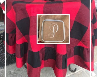 Plaid Buffalo Tree Skirt | Buffalo Check Tree Skirt | Personalized Tree Skirt | Christmas Tree Skirt | Buffalo Plaid Christmas | Monogram