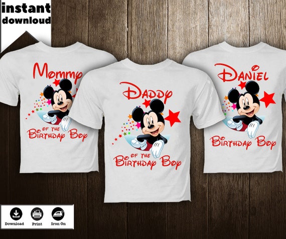 Mickey Mouse Shirt Transfer DIY Image Family Birthday Boy