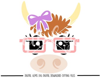 Cow face svg / dxf / eps / png files. Digital download. Compatible with Cricut and Silhouette machines. Small commercial use ok.