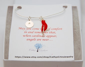 Sympathy Gift, Cardinal Necklace, Personalized Jewelry, Memorial Gift, Memorial Jewelry, In Memory of, Remembrance Gift