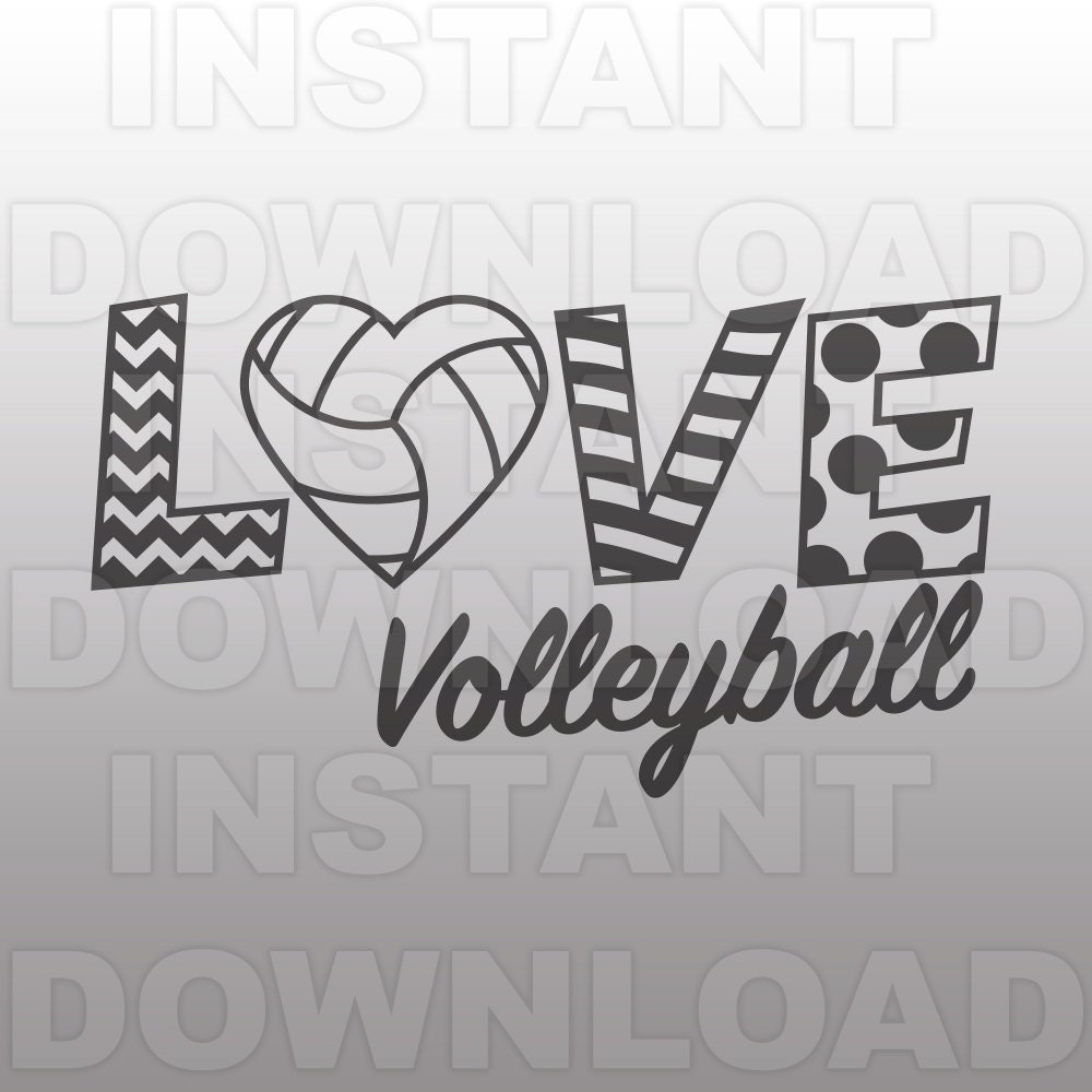 Love Volleyball SVGVolleyball Heart SVG File Commercial