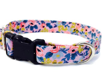 Rifle Paper Co Dog Collar, Floral Dog Collar, Girl Dog Collar, Pink Dog Collar, Custom Dog Collar, Vintage Inspired, "The Rosa Collection"