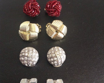 4 pairs of clip on earrings