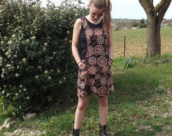 Floral "Mandine" overalls dress