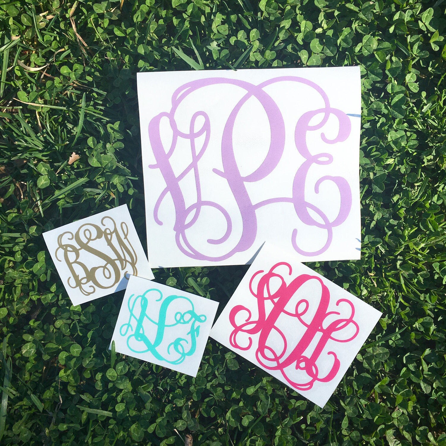 Vine Monogram Car Decal Monogram Car Sticker Vine Monogram