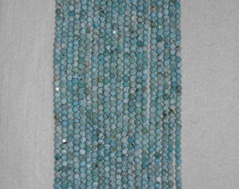 Larimar, Larimar Bead, 4 mm, Faceted Bead, Natural Stone, Semi Precious Bead, Gemstone Bead, Sparkle Bead, Full Strand, AdrianasBeads