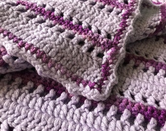 Lilac/pink/purple newborn blanket